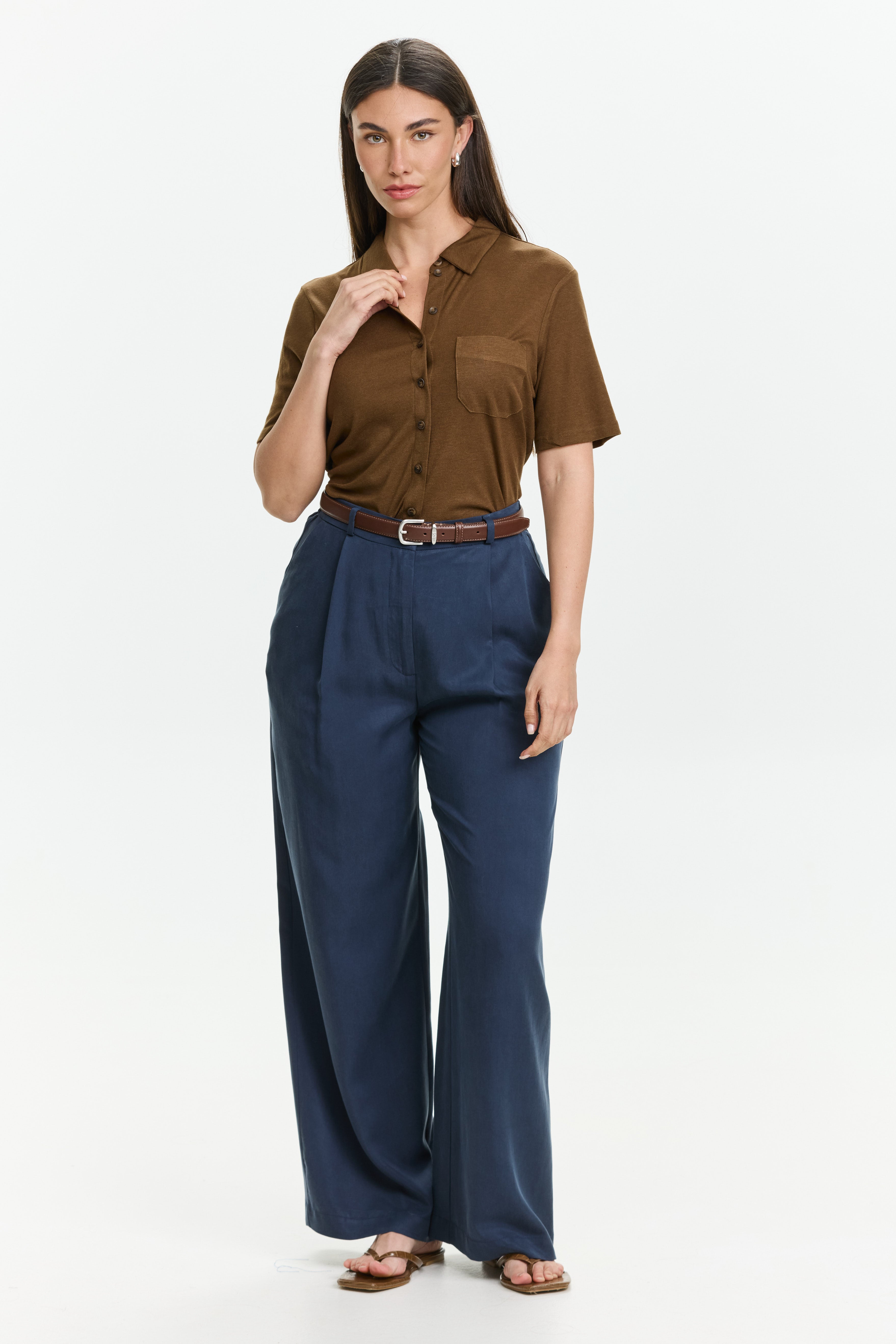 Oliver Tencel Pants Navy – TRES