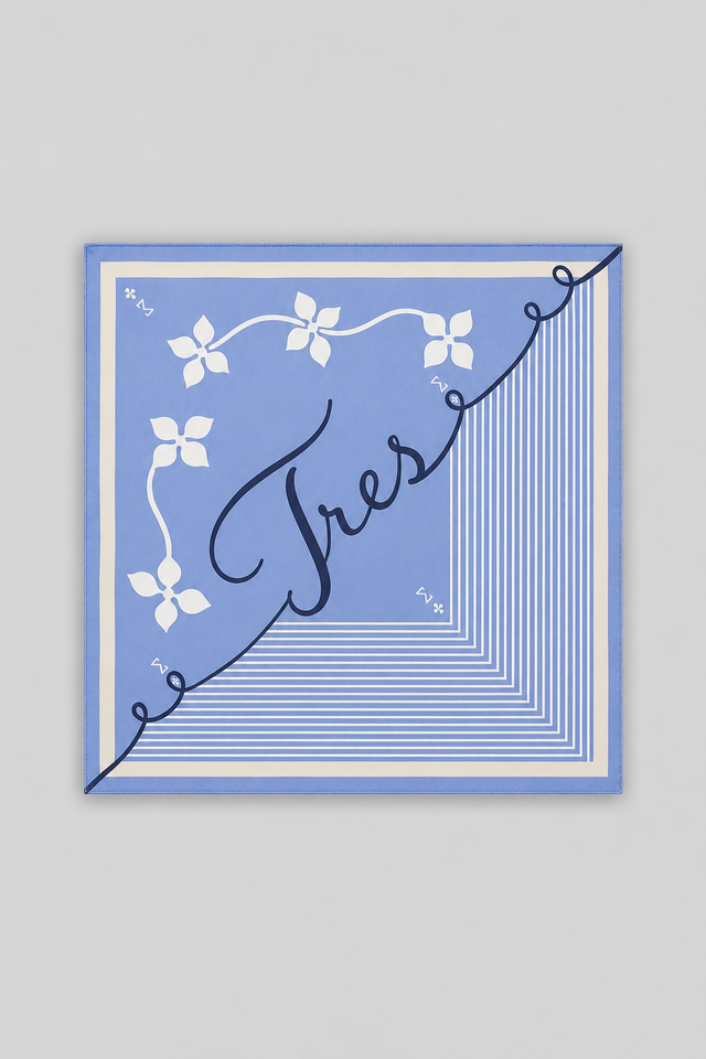 Stripes Medium Blue Scarf