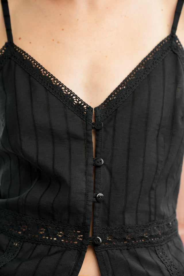 Camille Lace Top Black