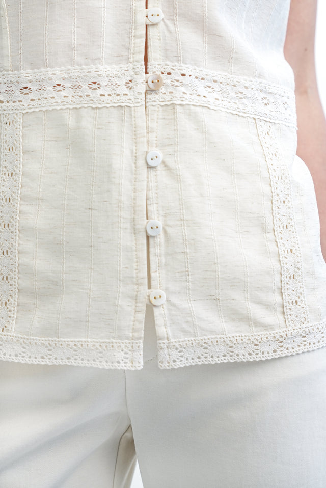 Camille Lace Top Beige