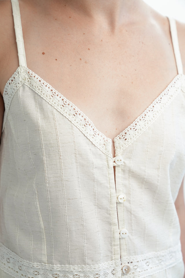 Camille Lace Top Beige