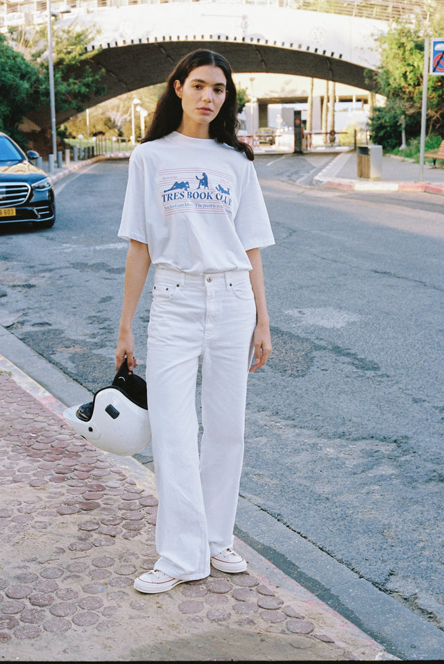 Book Club Oversized T White