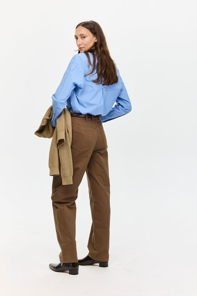 Barrel Leg Pants Light Brown