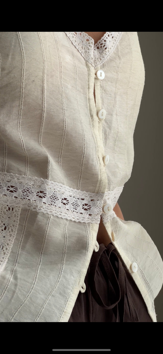 Camille Lace Top Beige