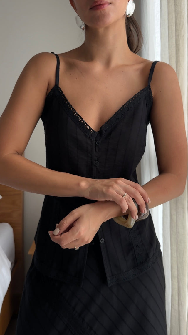 Camille Lace Top Black