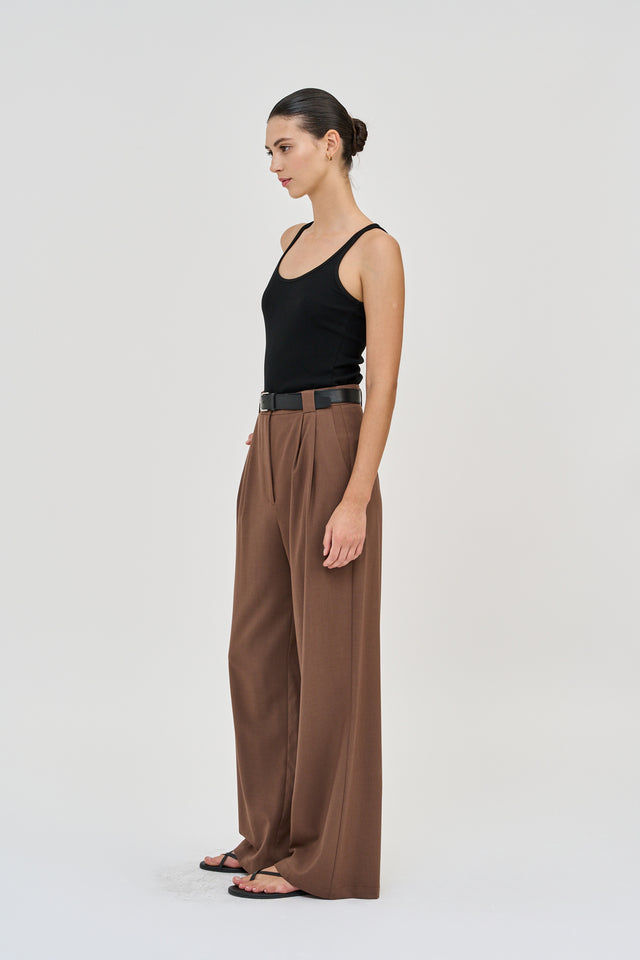 Luca Tailored Pants Light Brown