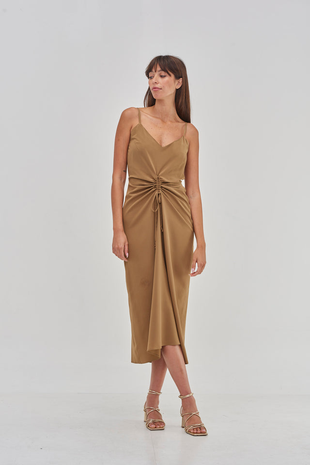 Nina Summer Silk Dress Bronze