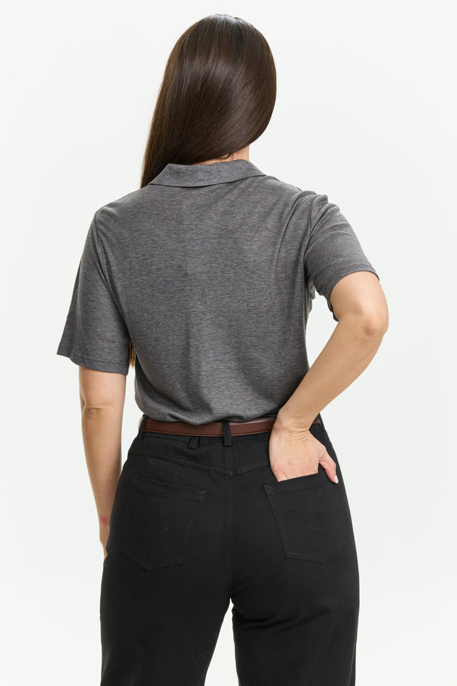 Alison Soft Blouse Dark Grey