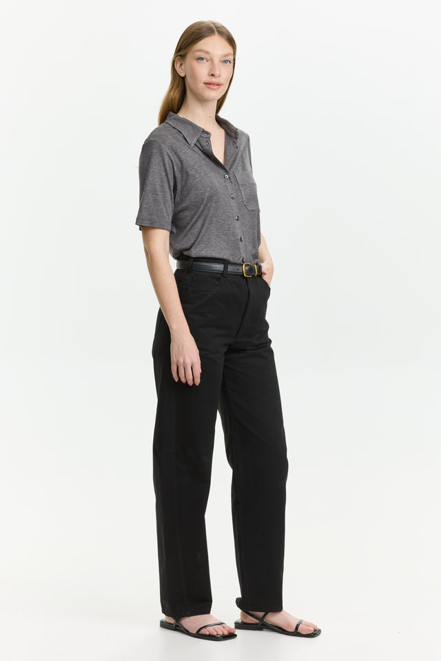 Barrel Leg Pants Black