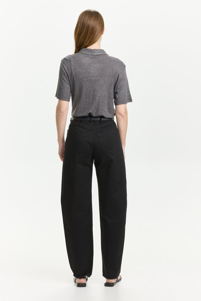 Barrel Leg Pants Black