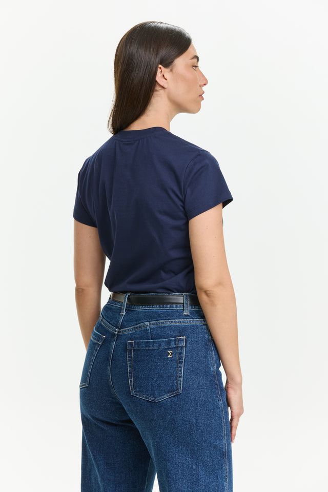 Tres fitted T Dark Blue