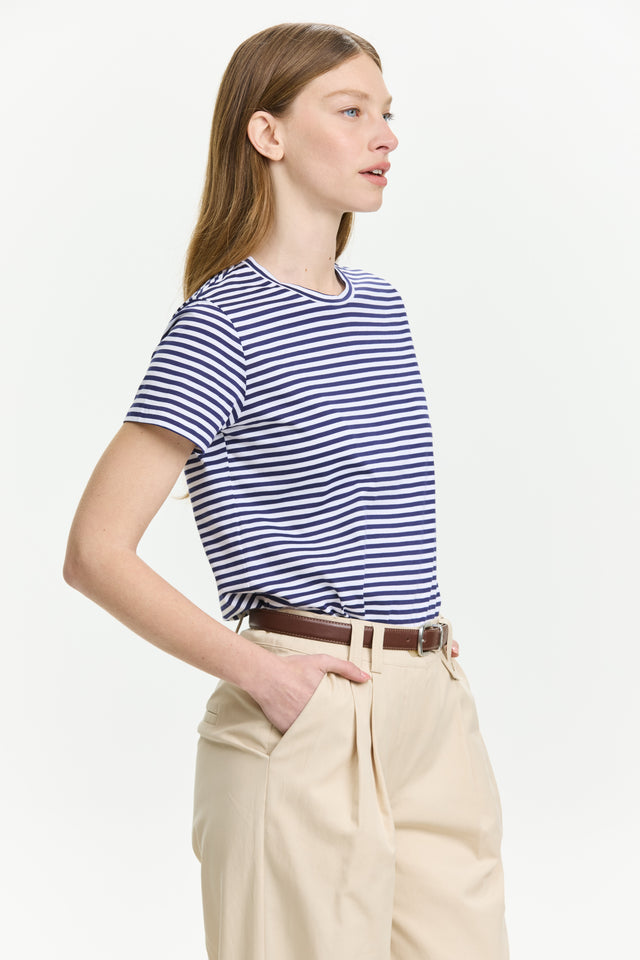 Tres fitted T Stripes Blue