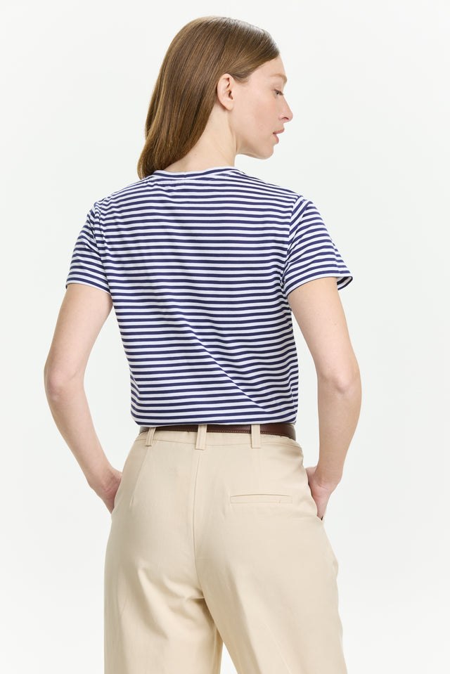 Tres fitted T Stripes Blue