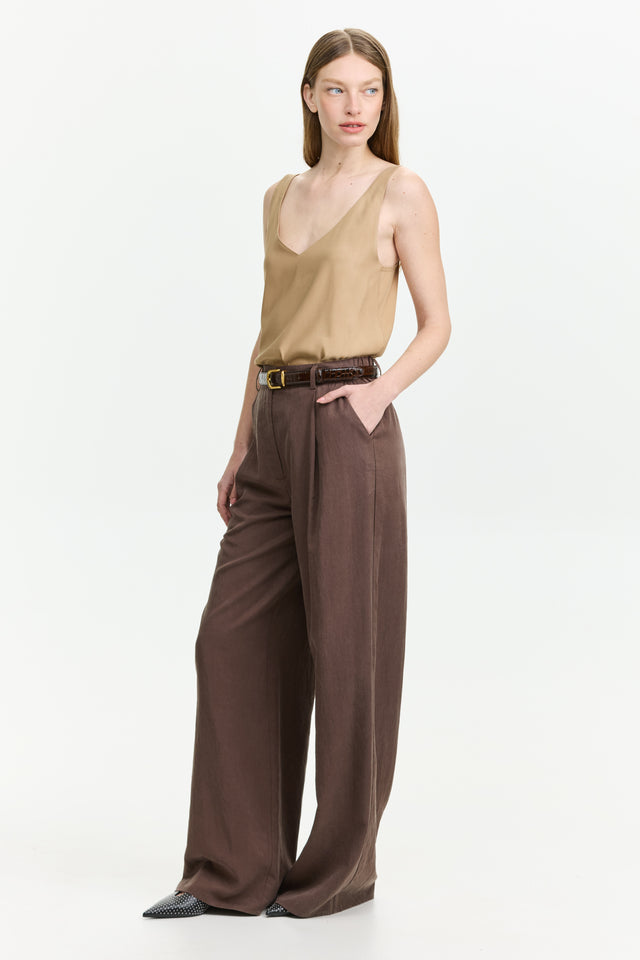Oliver Cotton Pants Brown