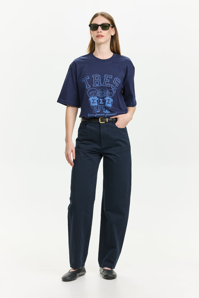 TRES Oversized T Navy