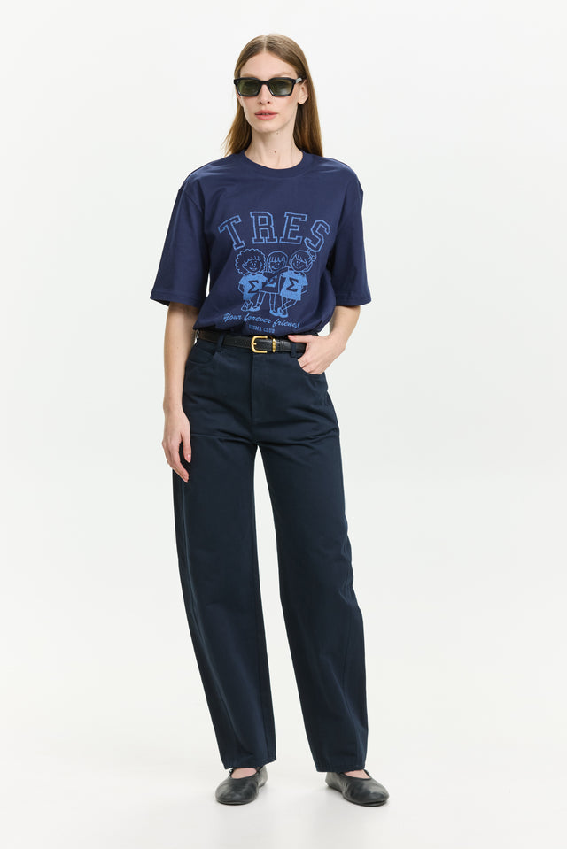 Barrel Leg Pants Navy