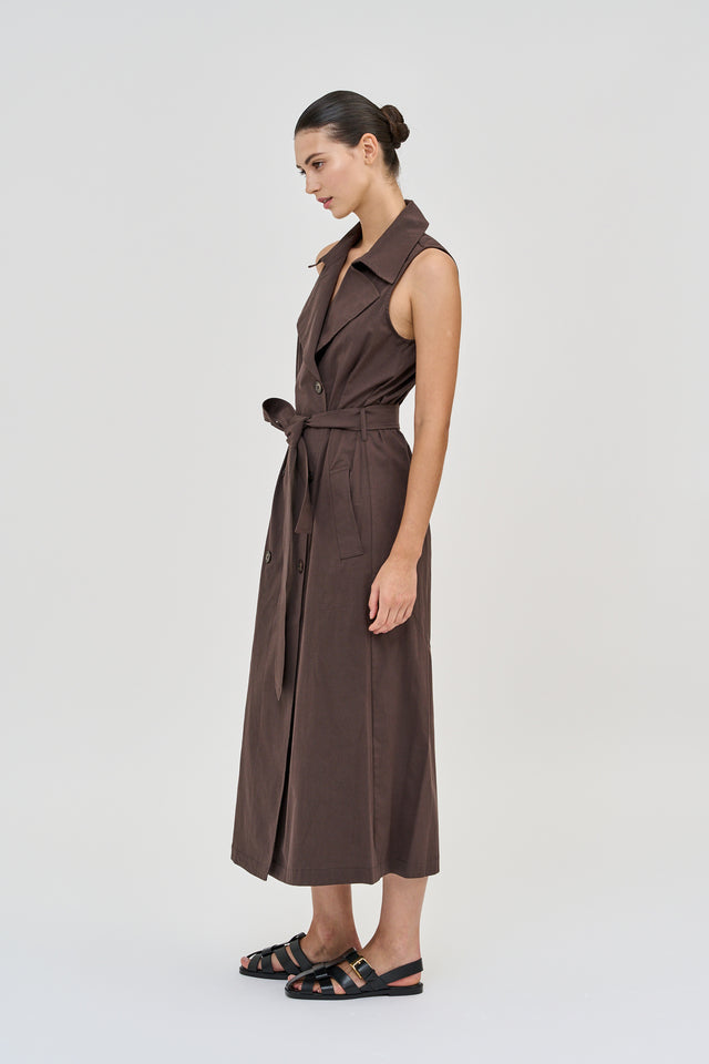 Trench Dress Brown