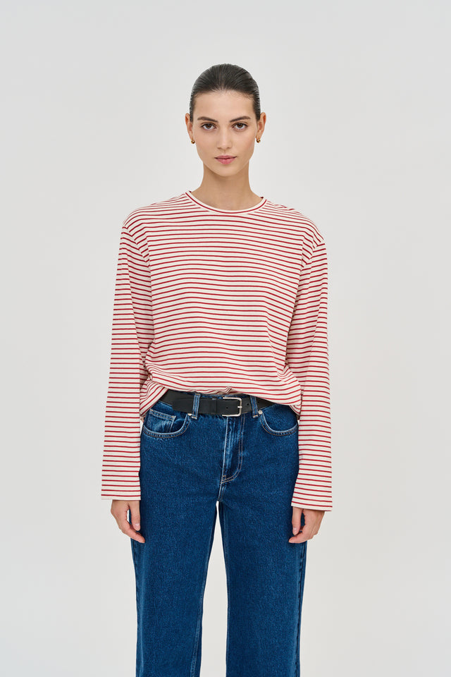 Long Sleeve T Red Stripes