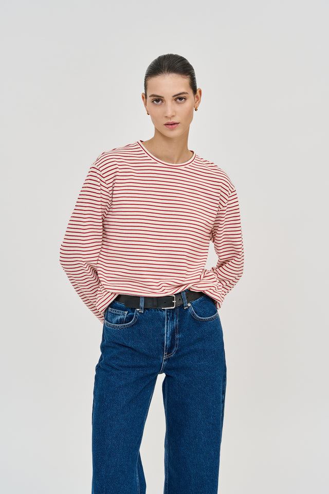 Long Sleeve T Red Stripes