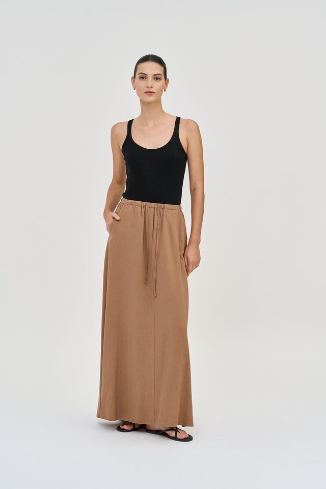 Vera Skirt Linen Brown