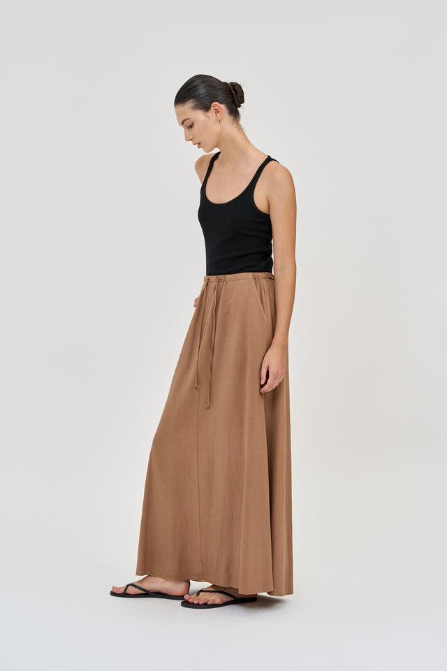 Vera Skirt Linen Brown