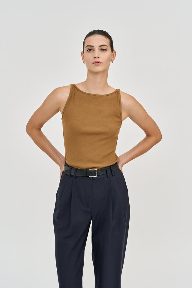 Vera Rib Tank Top Khaki