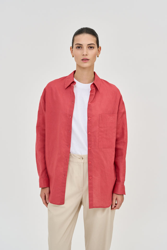 Andy Blouse Linen Rouge