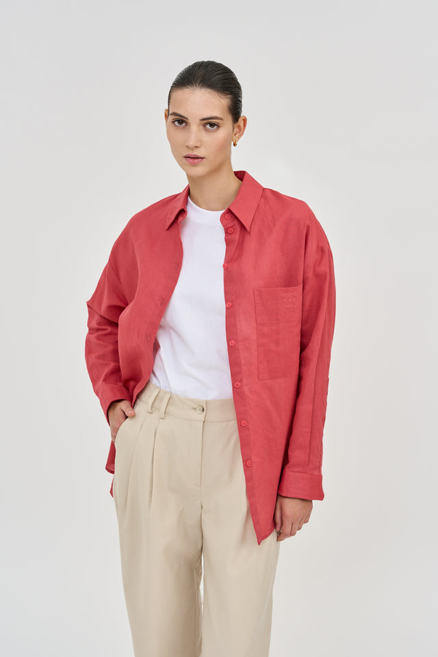 Andy Blouse Linen Rouge