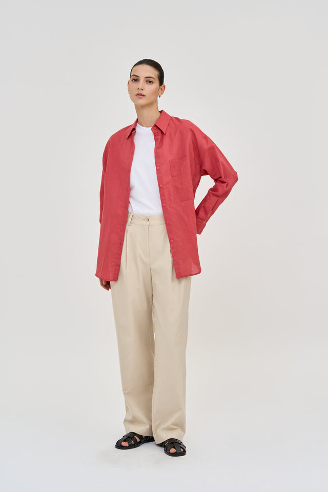 Andy Blouse Linen Rouge