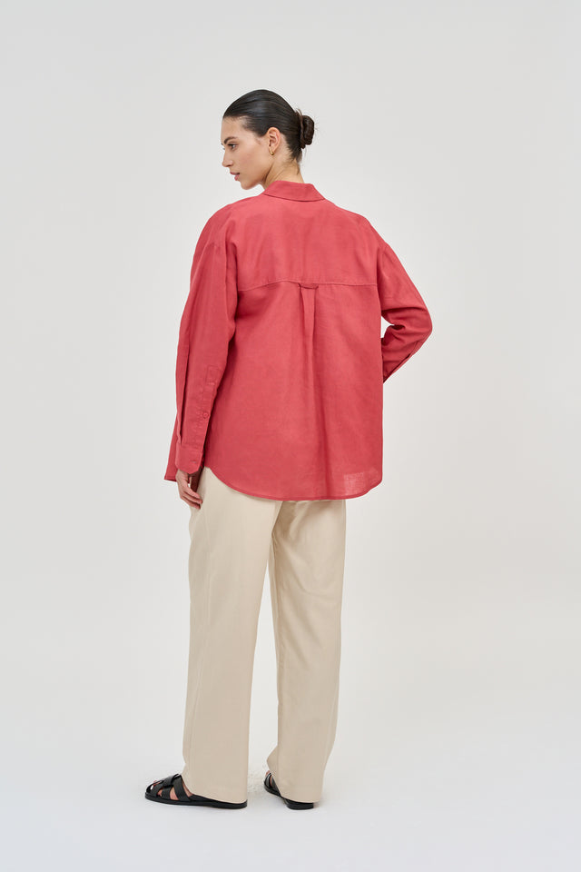 Andy Blouse Linen Rouge