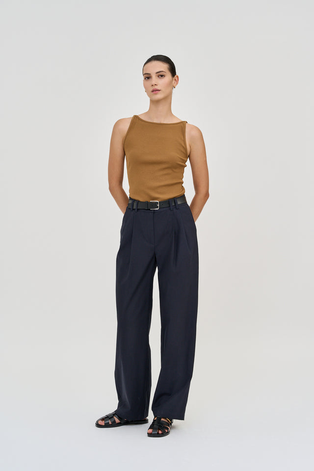 Noah Pants Tencel Dark Blue