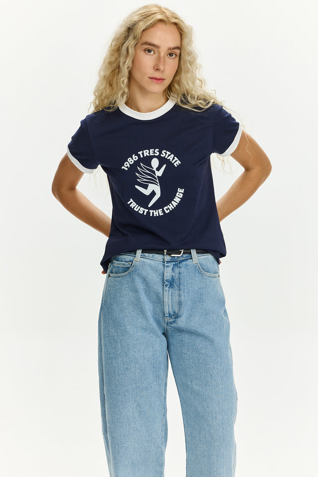 Trust The Change Fitted T Navy