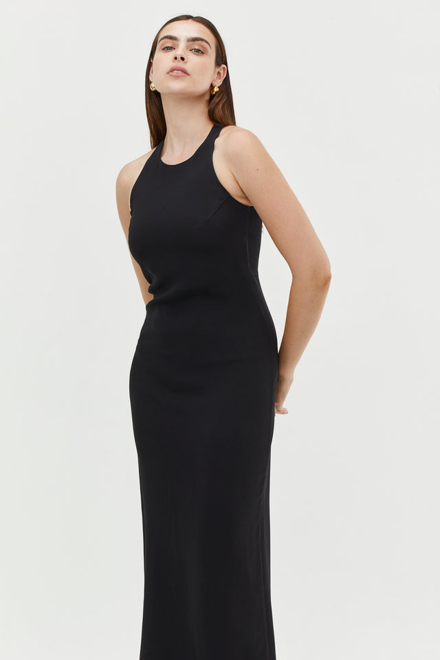 Nicki Maxi Dress Crepe Black