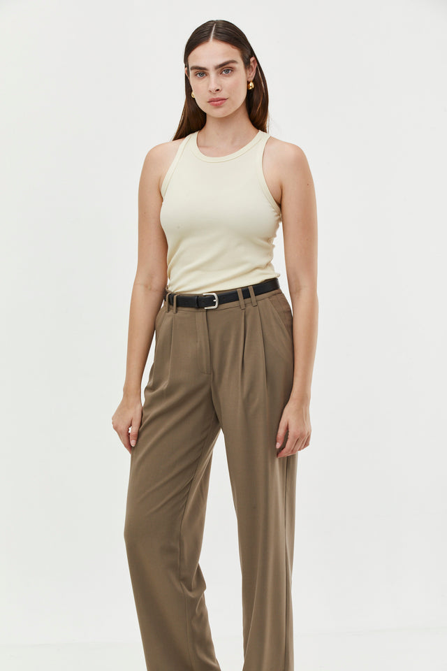 Noah Tailored Pants Dusty Olive