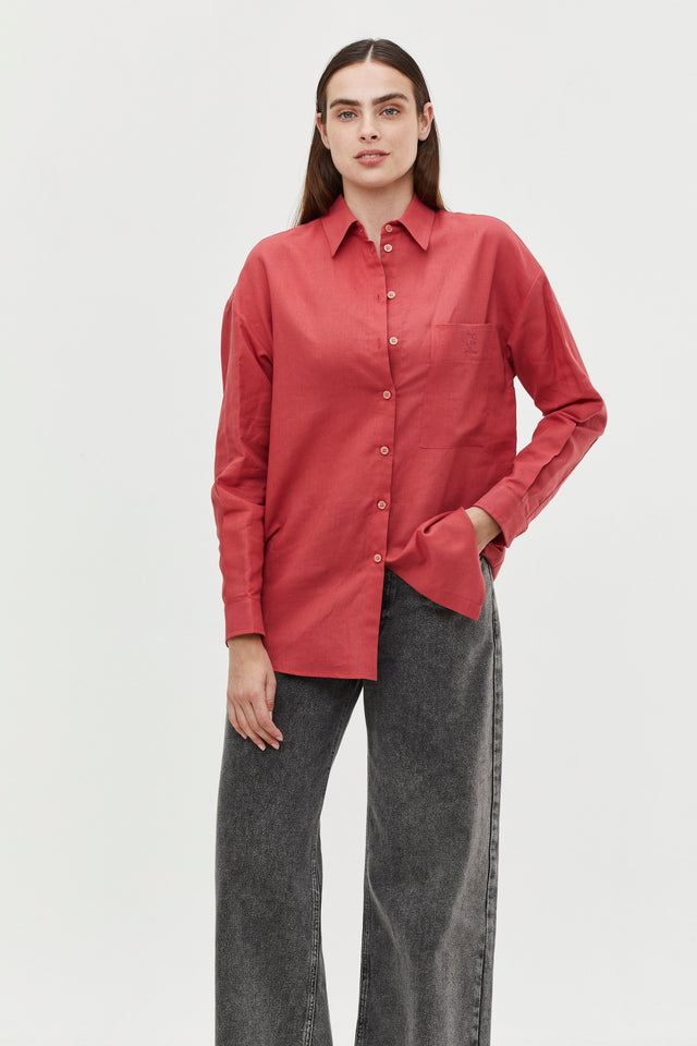 Andy Blouse Linen Rouge