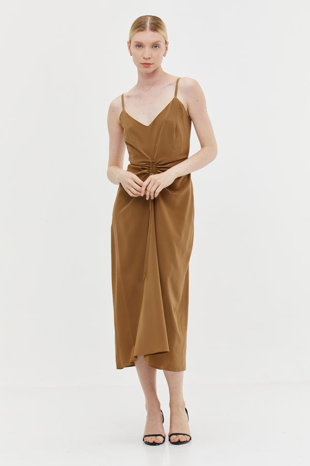Nina Summer Silk Dress Bronze