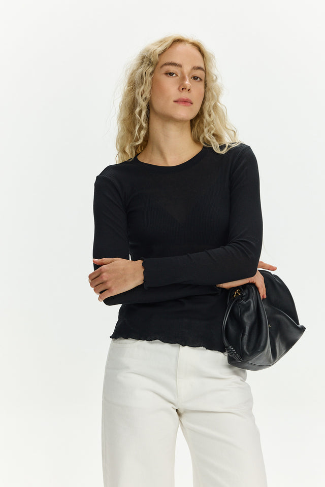 Fleur Long Sleeve T Black