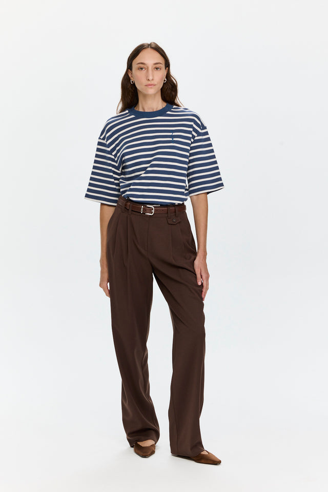 Oversized Sigma T Stripes Blue