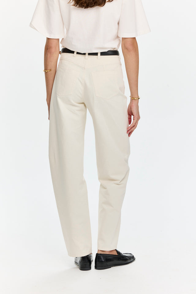Barrel Leg Pants White