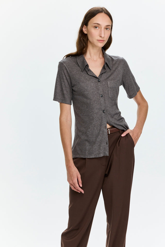Alison Soft Blouse Dark Grey