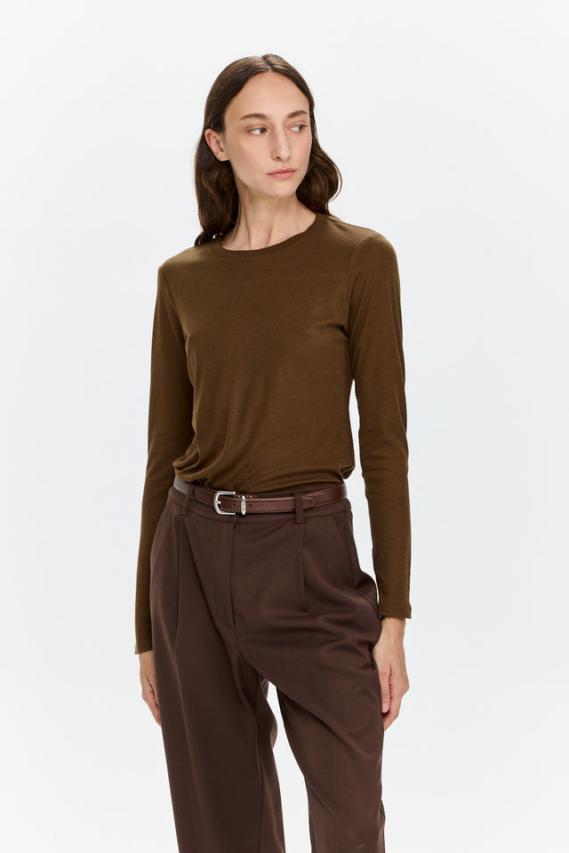 Mili Tencel Silk Top Brown