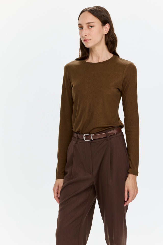 Mili Tencel Silk Top Brown