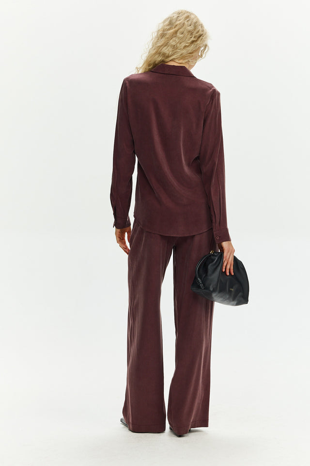 Cupro Blouse Bordeaux