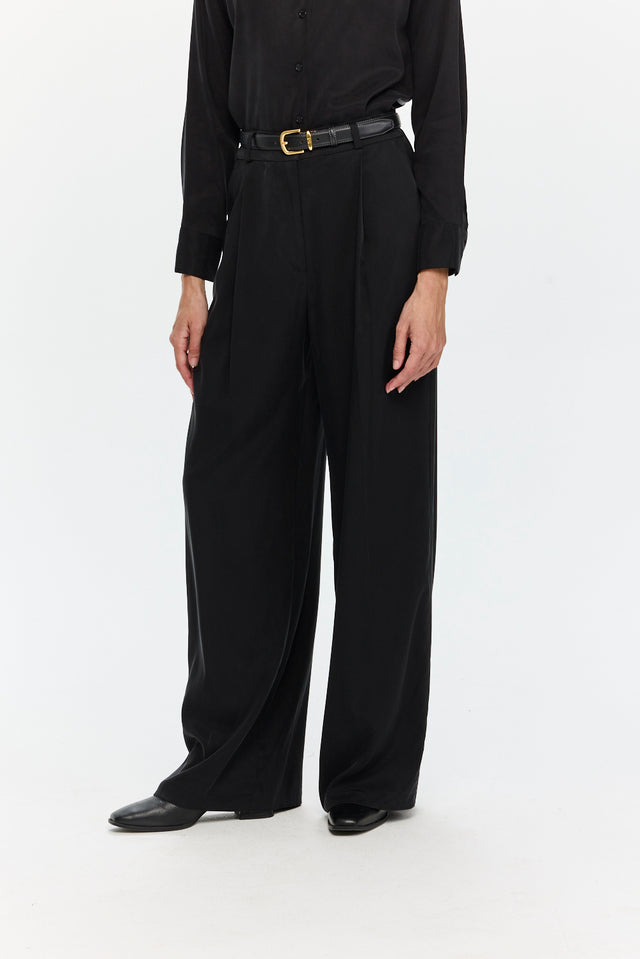 Cupro Pants Black