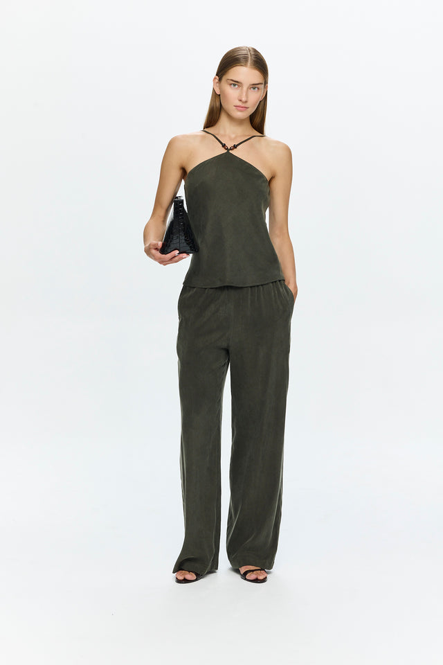 Abby Cupro Top Olive