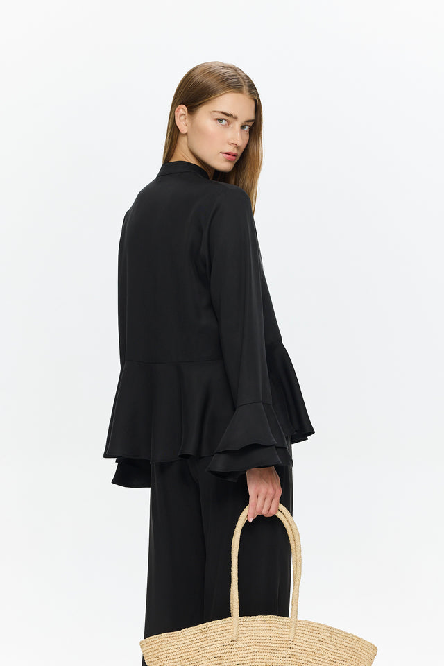 Pre-order: Charlotte Blouse Tencel Black