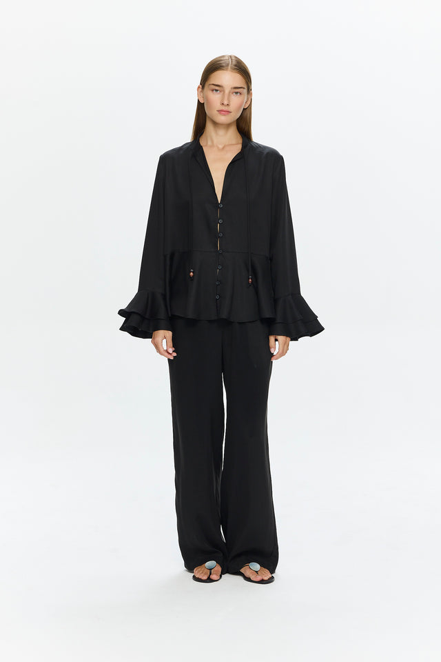 Pre-order: Charlotte Blouse Tencel Black