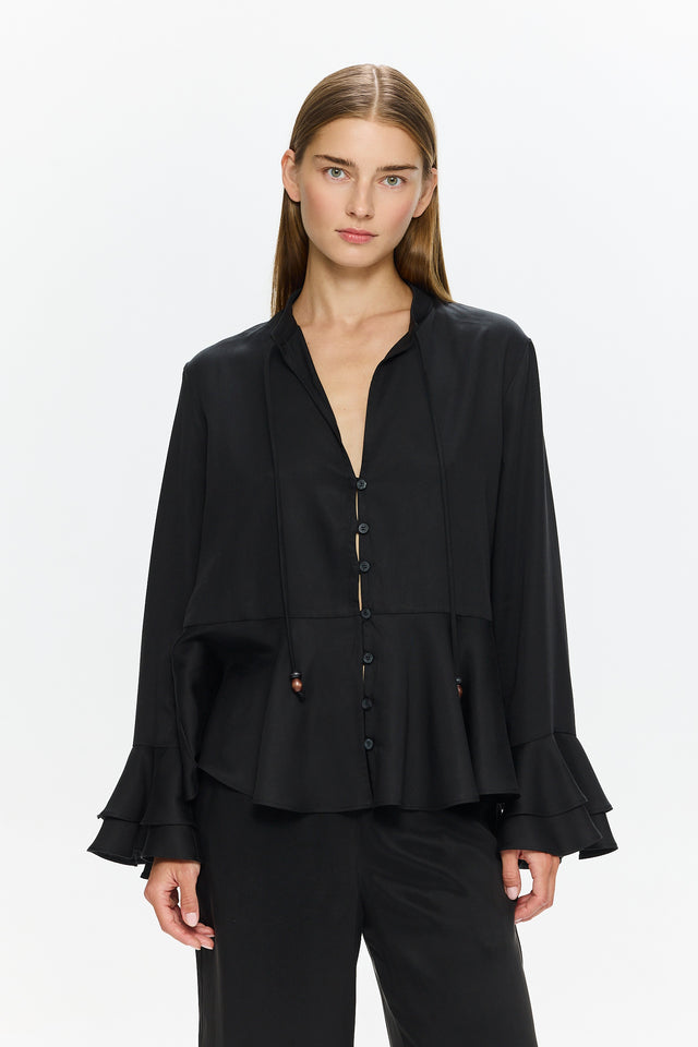 Pre-order: Charlotte Blouse Tencel Black