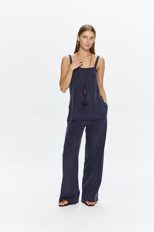 Alex Cupro Pants Navy