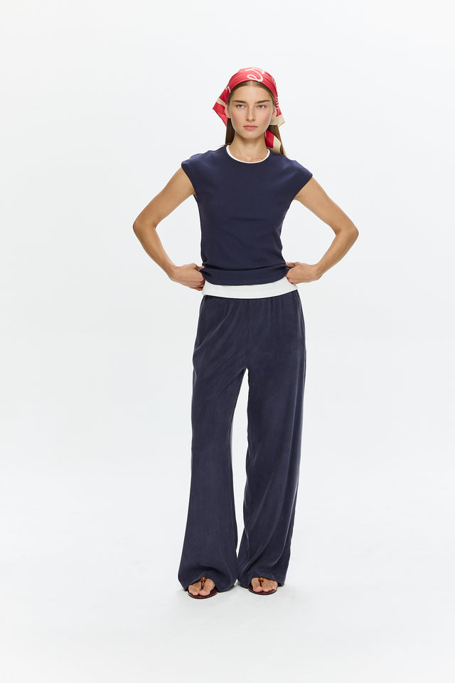 Alex Cupro Pants Navy